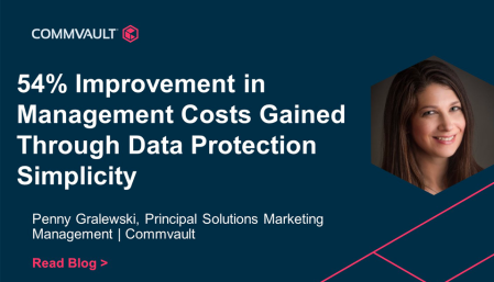 54% improvement in management costs – gained through data protection simplicity