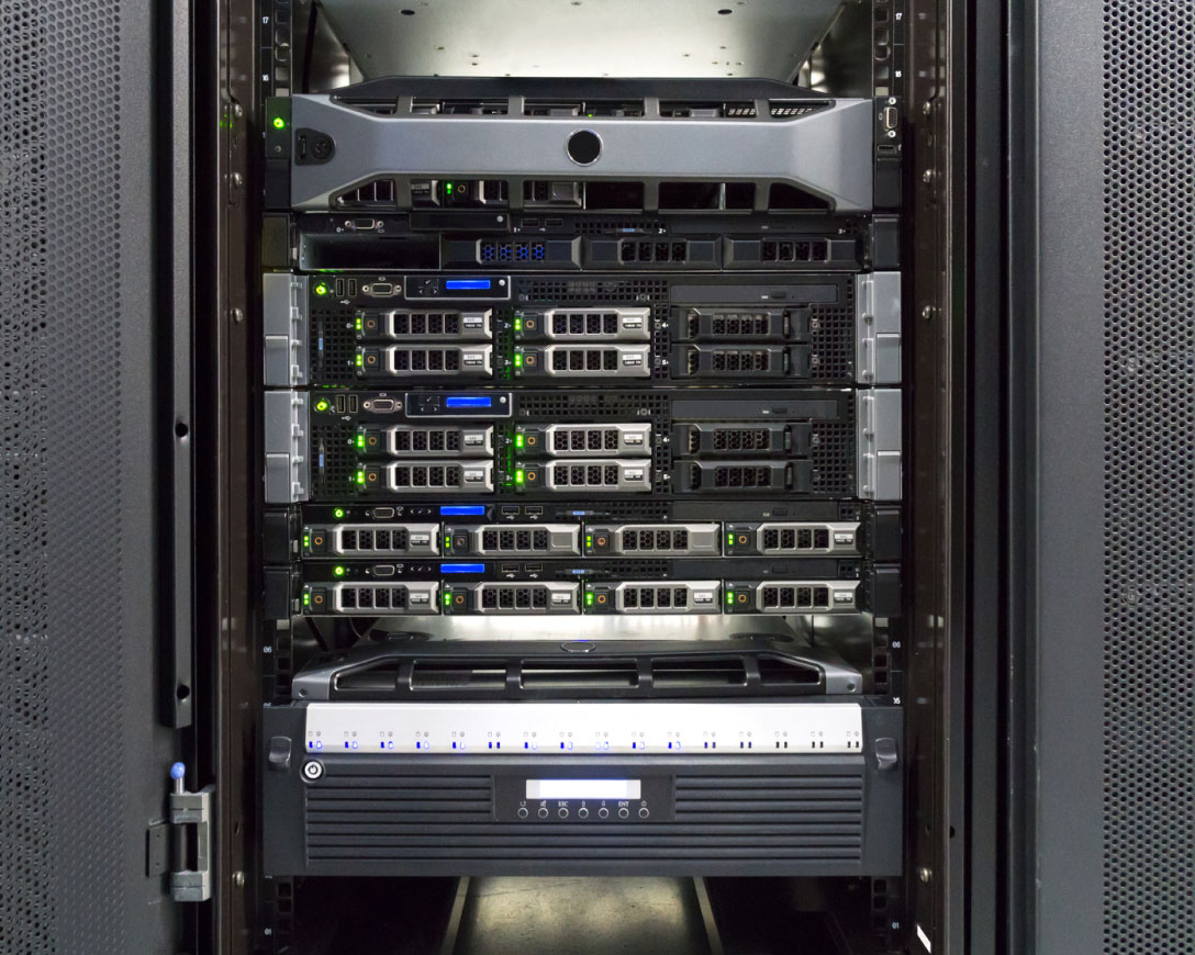 A server rack housing multiple servers, efficiently managing data and facilitating seamless communication.