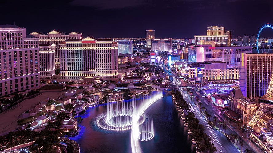 Las Vegas strip, Aerial view